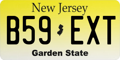 NJ license plate B59EXT