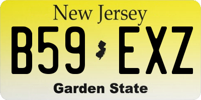 NJ license plate B59EXZ