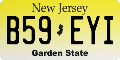 NJ license plate B59EYI