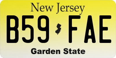 NJ license plate B59FAE