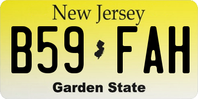 NJ license plate B59FAH