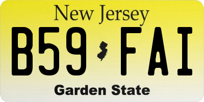 NJ license plate B59FAI