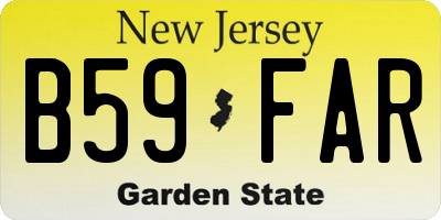 NJ license plate B59FAR