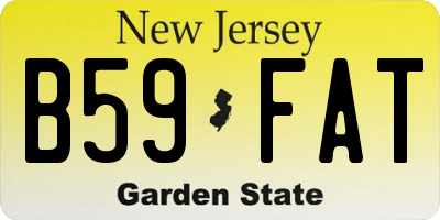 NJ license plate B59FAT