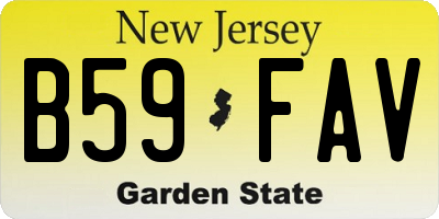 NJ license plate B59FAV
