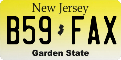 NJ license plate B59FAX