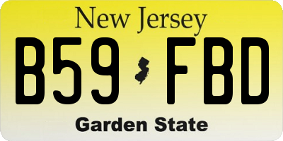 NJ license plate B59FBD