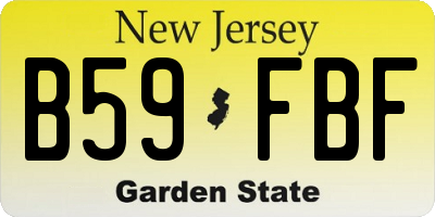 NJ license plate B59FBF