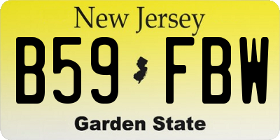 NJ license plate B59FBW