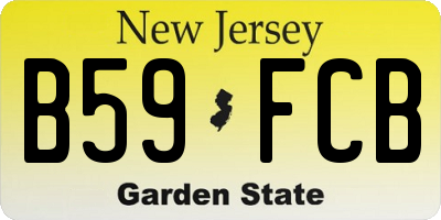 NJ license plate B59FCB