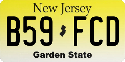 NJ license plate B59FCD