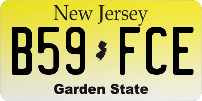 NJ license plate B59FCE