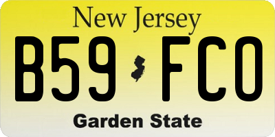 NJ license plate B59FCO