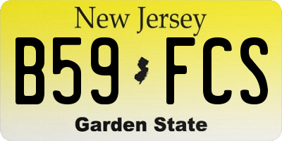 NJ license plate B59FCS