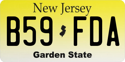 NJ license plate B59FDA
