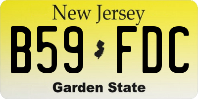 NJ license plate B59FDC