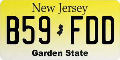 NJ license plate B59FDD