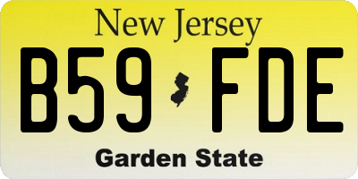 NJ license plate B59FDE