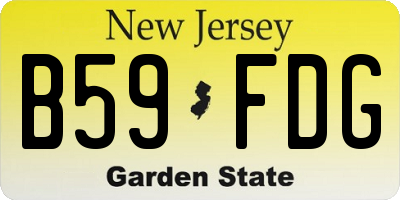 NJ license plate B59FDG