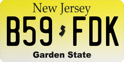 NJ license plate B59FDK