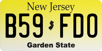 NJ license plate B59FDO