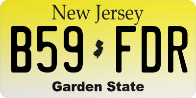 NJ license plate B59FDR