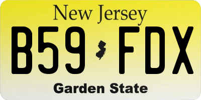 NJ license plate B59FDX