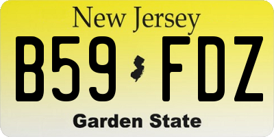 NJ license plate B59FDZ