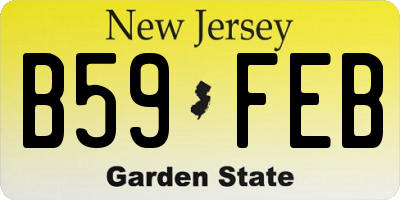 NJ license plate B59FEB