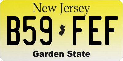 NJ license plate B59FEF