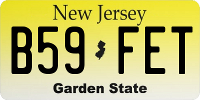 NJ license plate B59FET