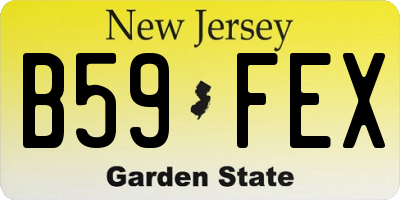 NJ license plate B59FEX