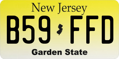 NJ license plate B59FFD