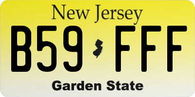 NJ license plate B59FFF