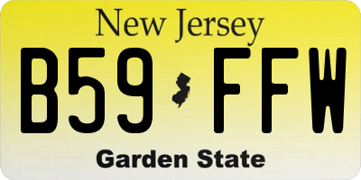 NJ license plate B59FFW