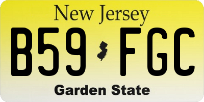 NJ license plate B59FGC