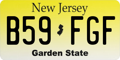 NJ license plate B59FGF