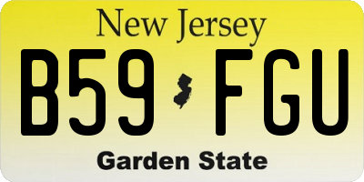 NJ license plate B59FGU