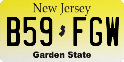 NJ license plate B59FGW