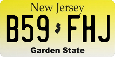 NJ license plate B59FHJ