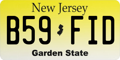 NJ license plate B59FID