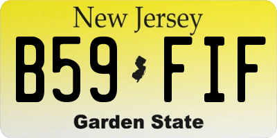 NJ license plate B59FIF