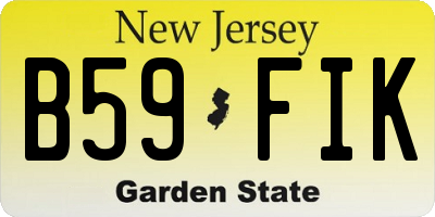 NJ license plate B59FIK