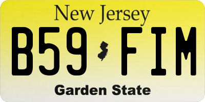 NJ license plate B59FIM