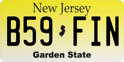NJ license plate B59FIN