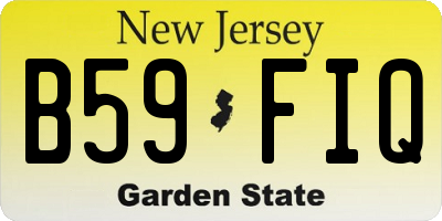 NJ license plate B59FIQ