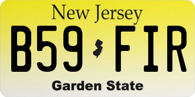 NJ license plate B59FIR