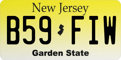 NJ license plate B59FIW