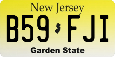 NJ license plate B59FJI