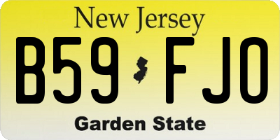 NJ license plate B59FJO